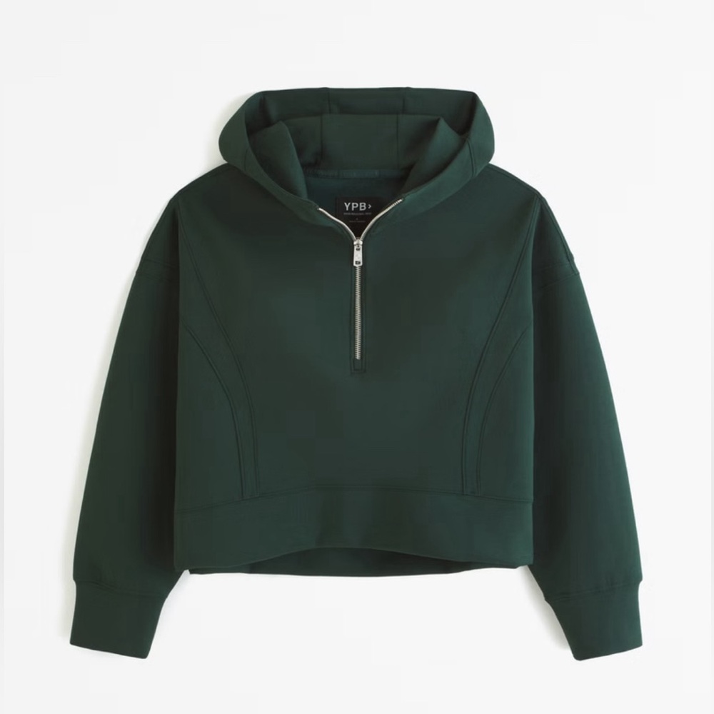 Abercrombie & Fitch Dark Green Half-Zip Hoodie